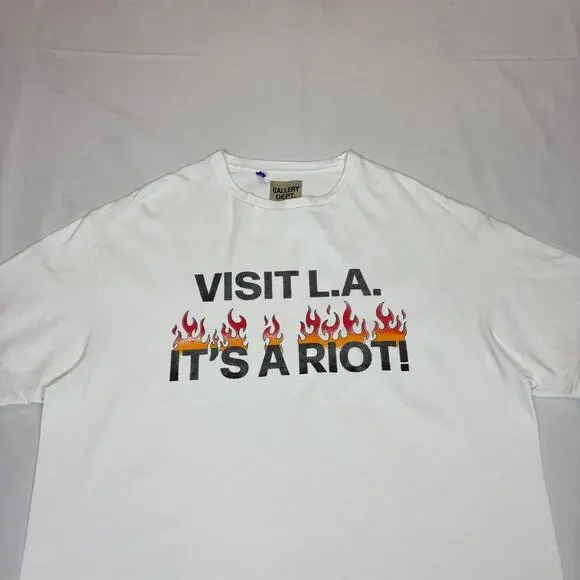 Gallery Dept. Visit LA Riot Flame Tee Shirt Men's XL Streetwear Luxury